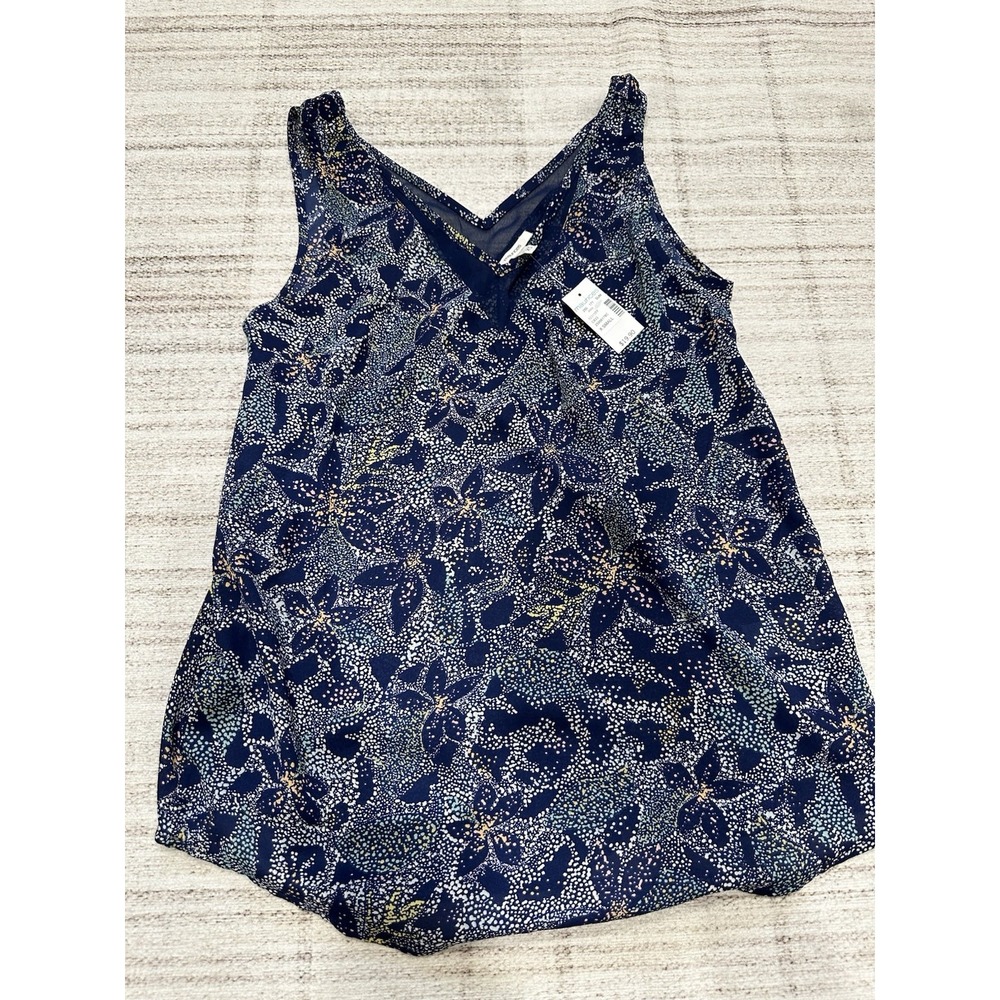 Maurices Women's Top XS NWT Blue Floral Sheer Casual Chic Office Classic Resort